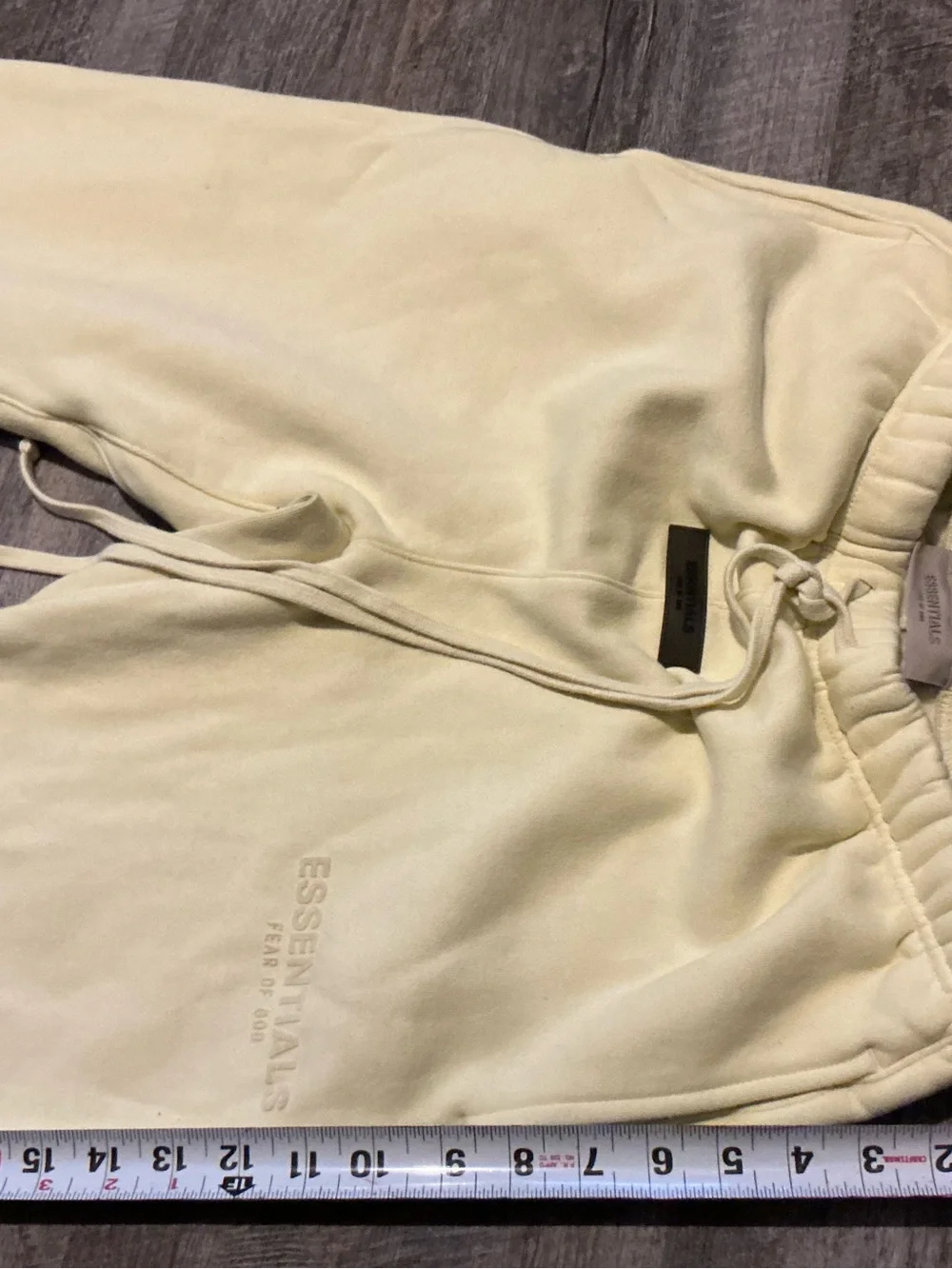 Essentials Pale Yellow Fleece Sweatpants